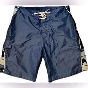 Joe Boxer Men’s L swim trunks Large Blue Cargo pocket Lined Excellent Condition